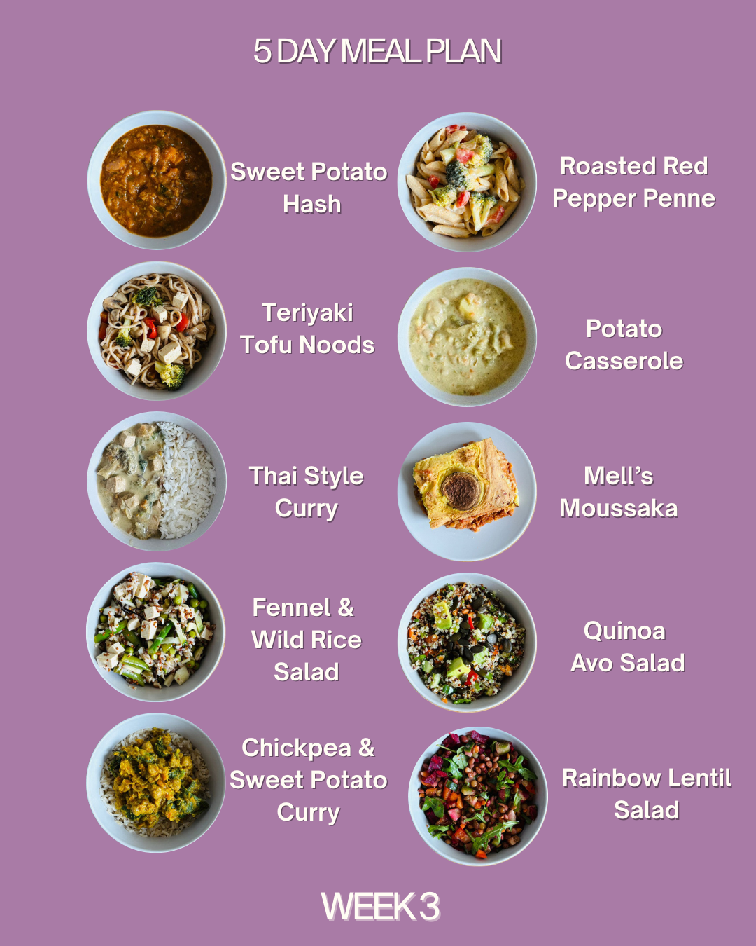 5 Day Meal Plan (10 meals)