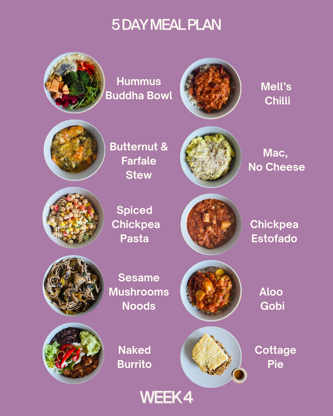 5 Day Meal Plan (10 meals)